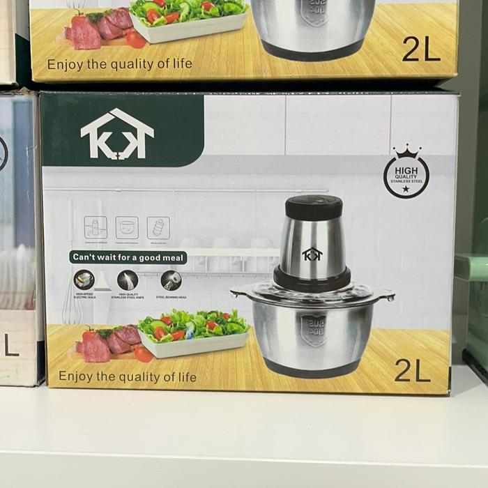 (KK) Wadah Pisau Blender Chopper 2L Mesin Penggiling Daging Stainless Steel - Chopper 2L TERLARIS