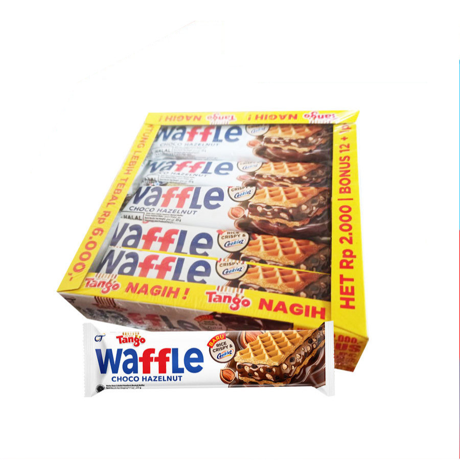 [UniGrosir] Tango Waffle Choco Hazelnut 25 gr x 12 pcs BOX Wafer Coklat