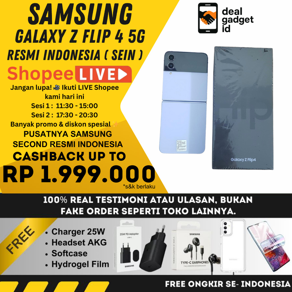 SEIN Samsung Galaxy Z Flip 4 512GB 256GB 128GB Second Fullset Original