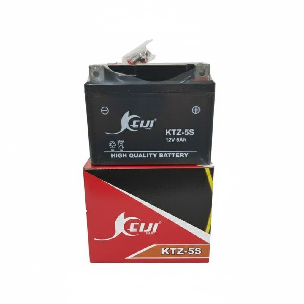 Battery Aki Accu full kering 12V 5Ah 11cm X 7cm X 8.5cm Universal Keiji KTZ-5S honda vario - beat - 