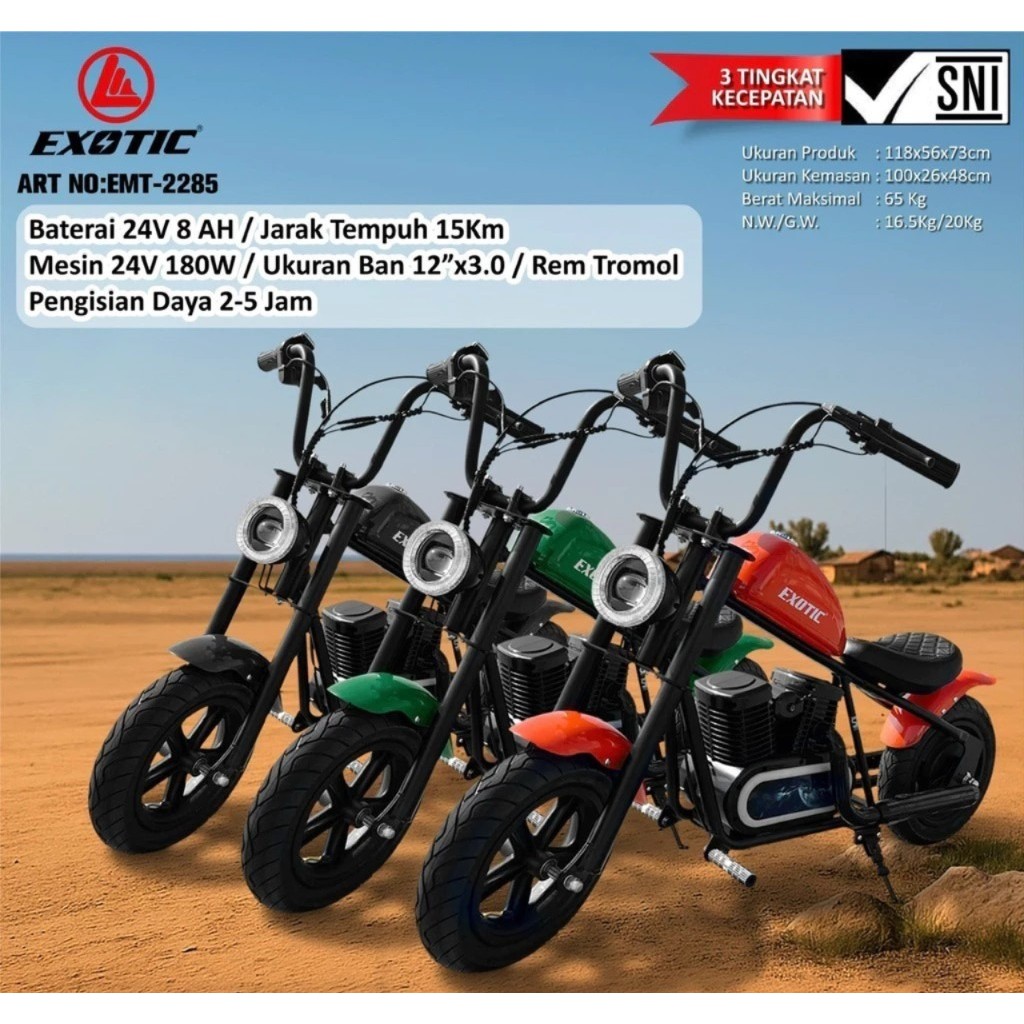 MAINAN MOTOR AKI ANAK MODEL HARLEY MOGE EXOTIC EMT2285 EMT2285