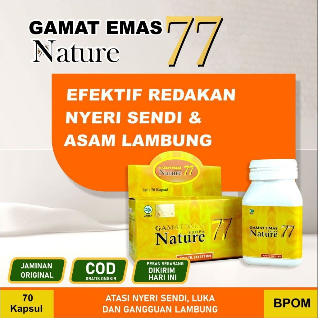 Kapsul Gamat Emas Nature 77 Original kapsul Tripang Gamat Emas isi 70 kapsul