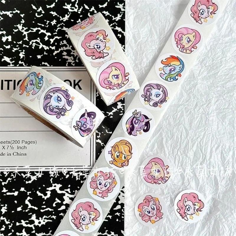 500Pcs/set  Anime Cute My Little Pony Stickers Kawaii Round Seal Stickers Rolls Stickers Graffiti Lu