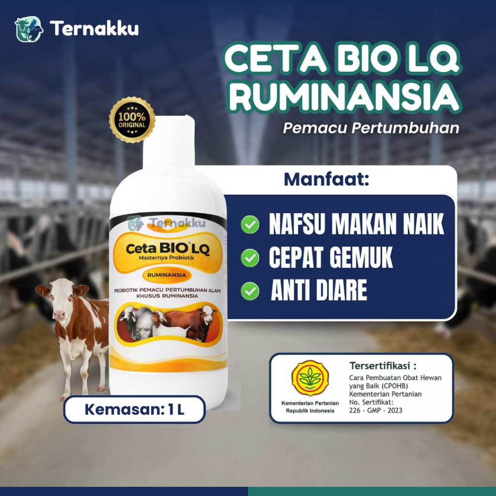 Termurah Ceta BIO LQ Ruminansia 1 liter - Probiotik Ternak Ruminansia - Nafsu Makan Naik, Cepat Gemu