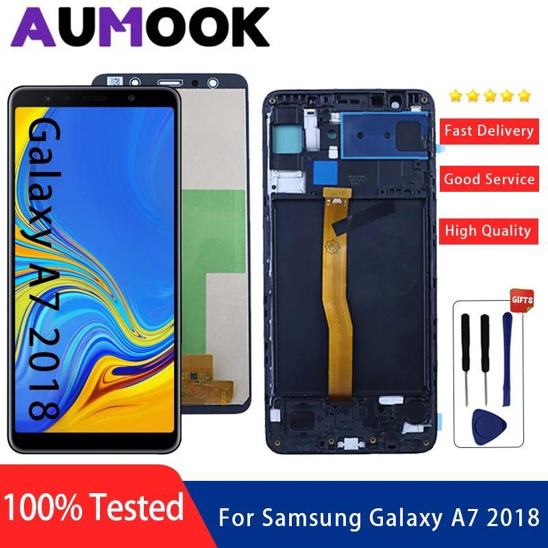 AMOLED For Samsung A7 2018 A750 LCD A750F A750FN splay For Samsung A7 A750 LCD Tou Screen gitizer Re