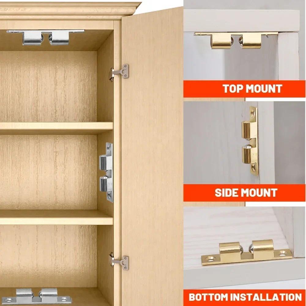 1PCS Brass Double Roller Spring Ball Latch Adjustable Tension Furniture Door Latch for Cabinet Close