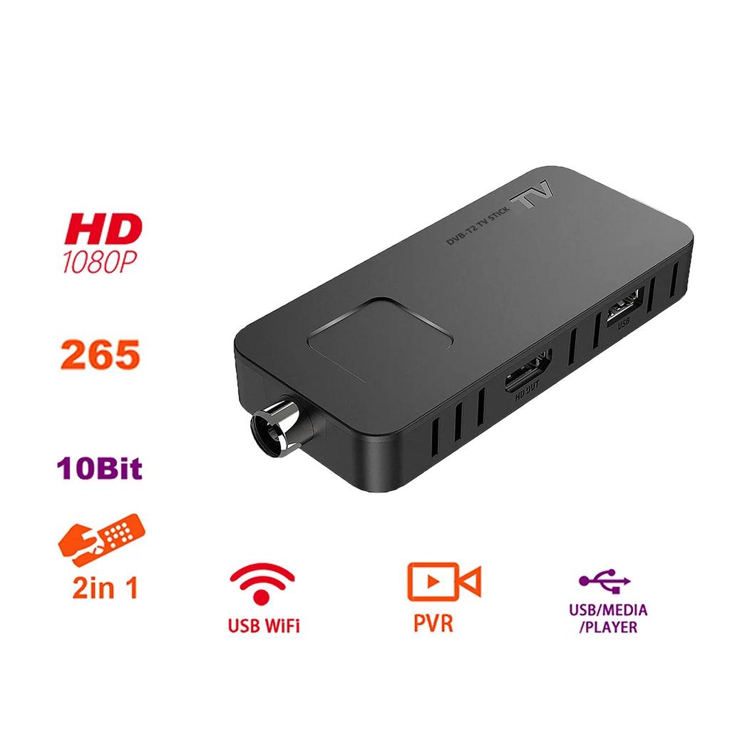 DVB-T2 DVB C H.265 TV Tuner 1080p HD gital Terrestrial TV Receiver U3mini TV Decoder Italy Poland DV