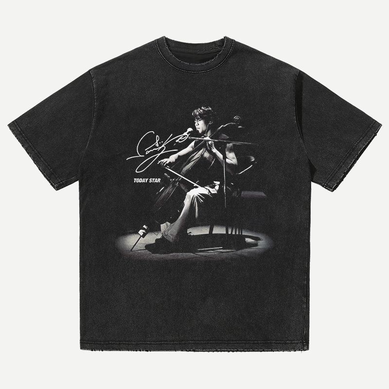 Kaos Oversized T-shirt Jay Chou Violin Stage Photo Print Combed 30s Sablon Premium Tidak Luntur Unis