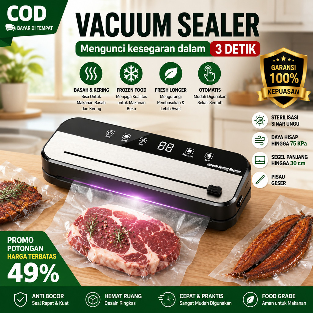 vacuum sealer makanan vacuum sealer makanan basah dan kering vacuum sealer frozen food Penyegel Otom