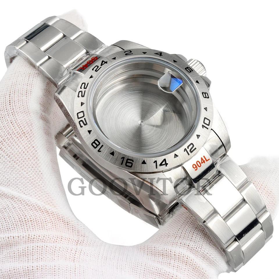 Casing Fit NH35 39mm Explore 24 Hours GMT Bezel Solid Untuk Mesin Seiko NH34 NH35 NH36 NH38, Dial 28