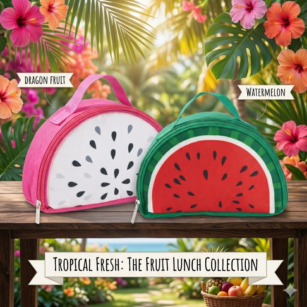 Tas Bekal Set / Kotak Makan Model Baru Kotak Bekal Gambar Buah