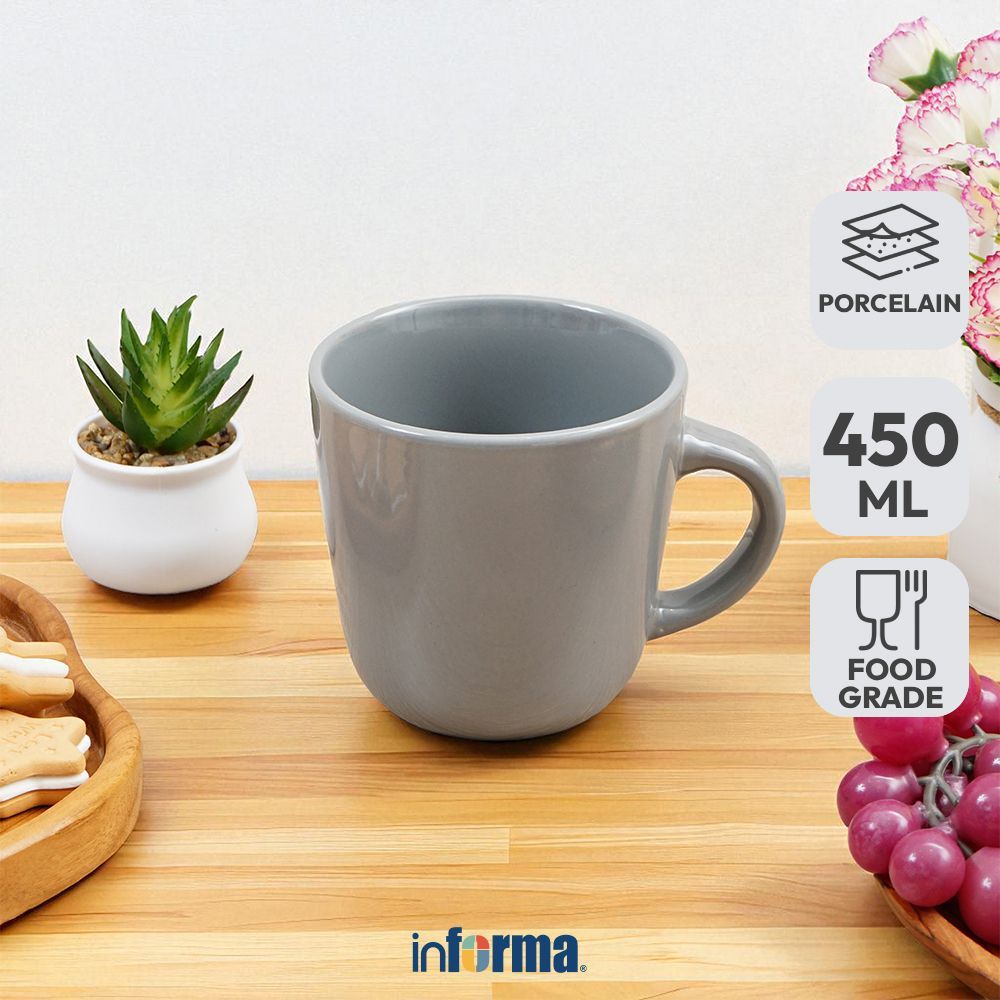 Informa Appetite Pallete Arvid Mug Porcelain 450 ml - Abu-Abu