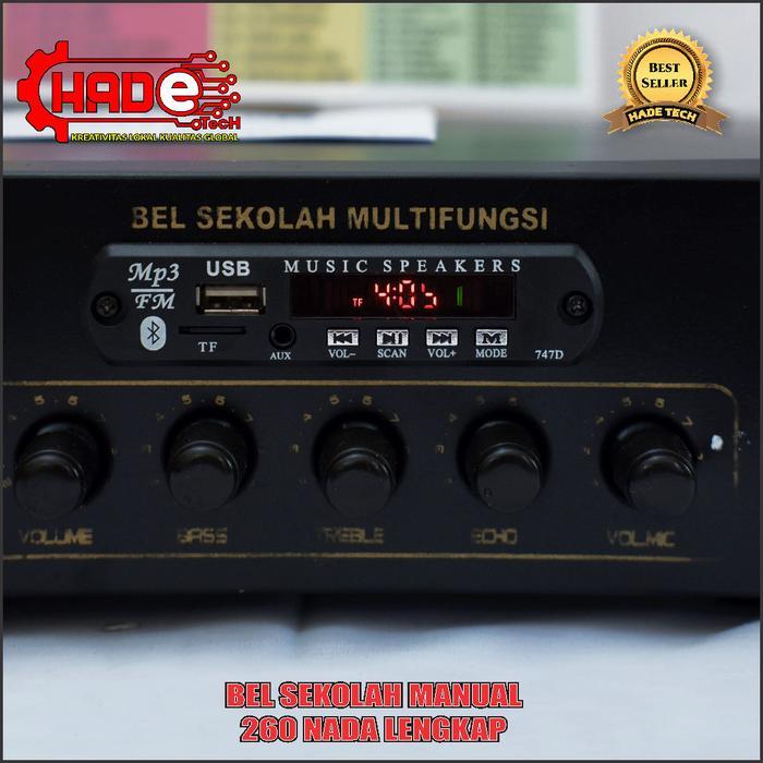 READY Bel Sekolah Manual 260Nada 150w 1 speaker lengkap Bell Usb