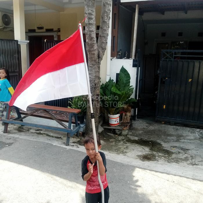 PROMO TIANG BENDERA PENGGANTI BAMBU BAHAN ALUMINIUM STAINLESS - TIANG + BENDERA