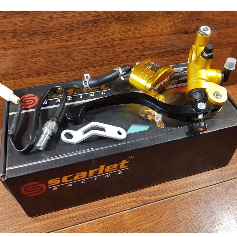(SCARLET)MASTER BRAKE -  MASTER REM ATAS TABUNG PISAH MODEL RADIAL KANAN BLACK/GOLD