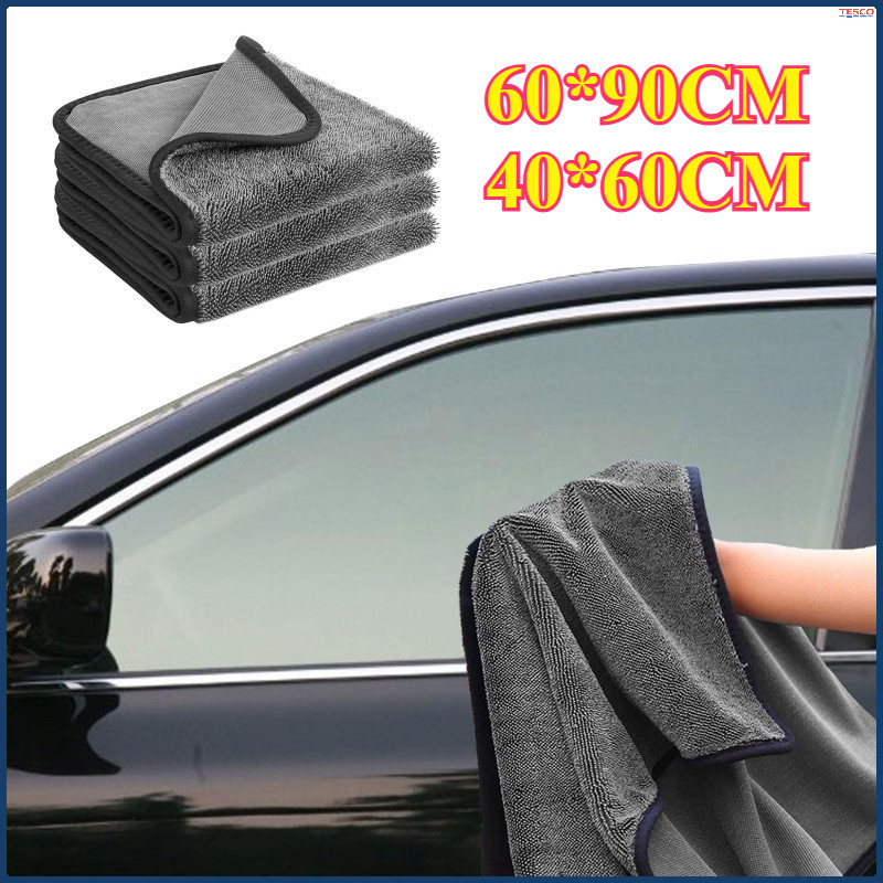 40x60cm/60x90cm Lap Mobil Microfiber Tebal Kain Lap Pengering Cuci Mobil Kain Lap