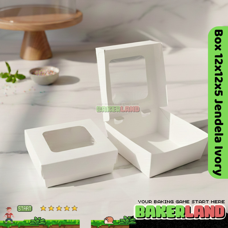 Box 12x12x5 / dus mochi kukis / dus 12x12x5 / dus kue 12x12x5 / dus laminasi / box jendela 12x12x5