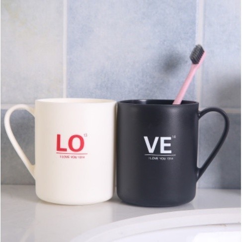H622 Gelas Couple Plastik  Mug Couple Gelas Pasangan Lucu  Gelas Couple Plastik LOVE  Gelas LOVE Sou