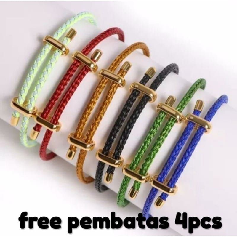COD Gelang Tali Kawat Gelang tali emas Anti Air Waterproof Tali emas Model Serut