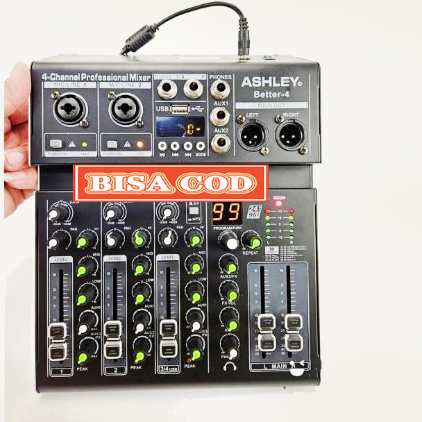 Mini Mixer Audio Murah Ashley Better4  Better 4 channel USB dan Bluetooth DSP99