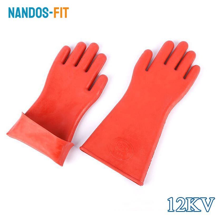 NANDOS-FIT Class 12KV Sarung Tangan Listrik Anti Setrum Sarung Tangan Karet Tebal Latex Rubber Insul