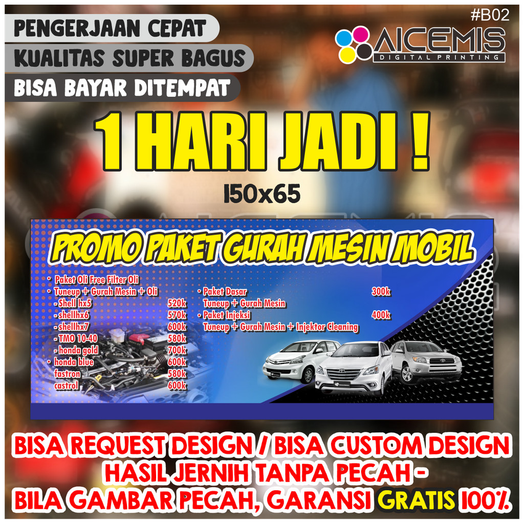 Spanduk Bengkel / Banner Bengkel / Bengkel Motor / Bengkel Mobil / Spanduk Jualan / Spanduk Banner /