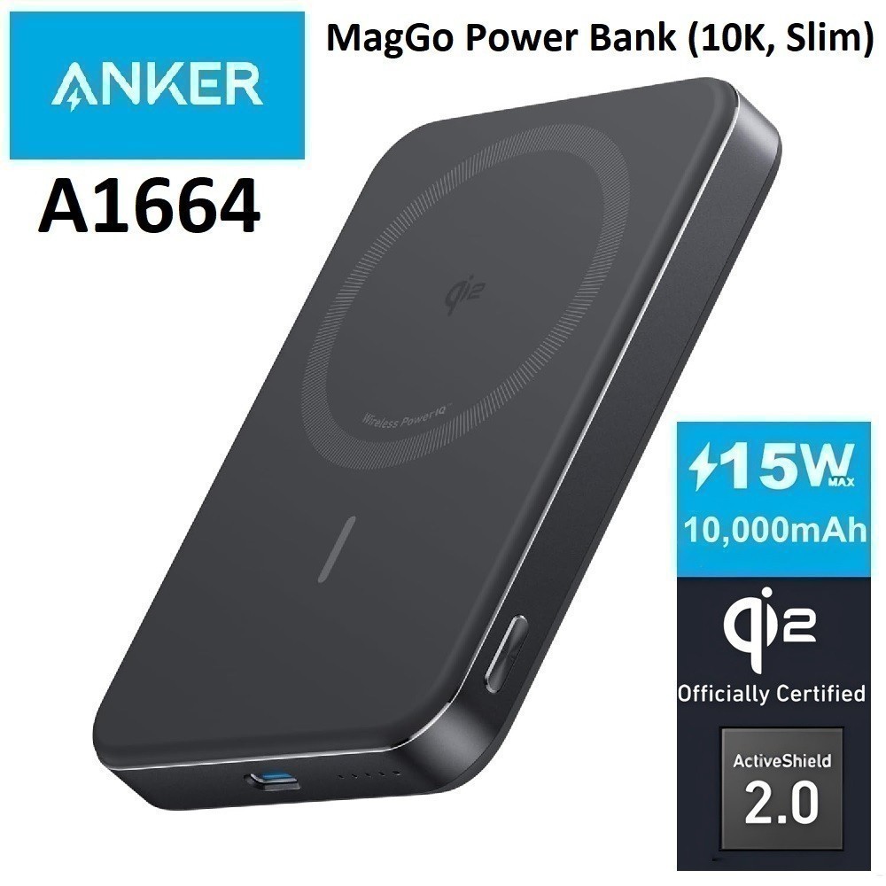 ANKER A1664 - MagGo Power Bank 30W - 10K Ultra-Slim Magnetic Power Bank - 15W MagSafe Compatible