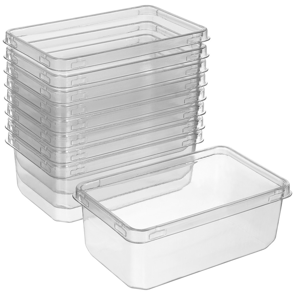 10Pcs Clear Cake Boxes Pet Material Portable Tiramisu Dessert Containers Transparent Cake Box Mini C