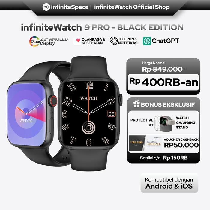 [HARGA TERBAIK] infiniteWatch 9 Pro BLACK EDITION SmartWatch AI dengan 2.0" HD AMOLED Display