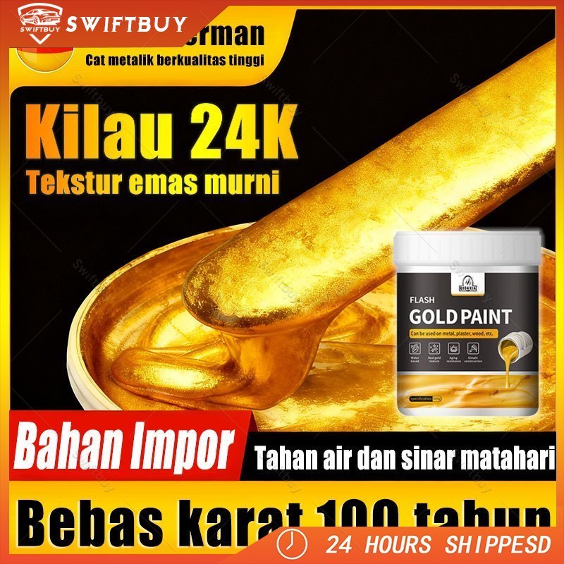 Tekstur emas murni FREE Kuas Emas Cat Gold Cat Kayu dan Besi Emas / Neo Alkycoat Royal Gold / Cat Em