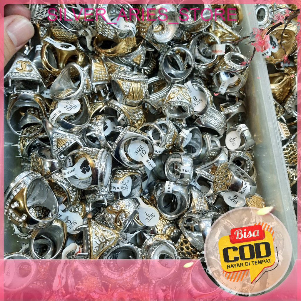 Silver Aries. Emban Ring Cincin Batu Akik Ukuran Batu Sedang / Cangkang Cincin Batu Akik Keren Titan