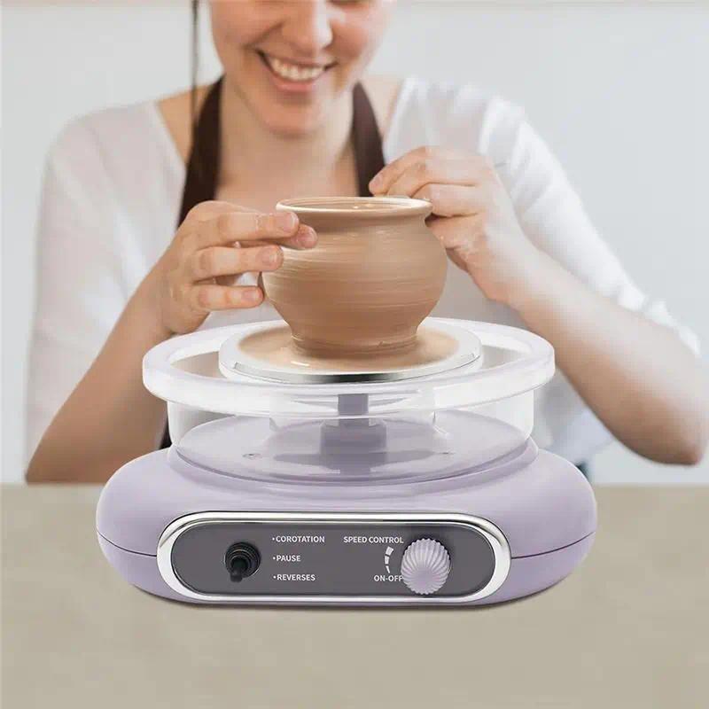Aug Pottery Machine Pottery Wheel Machine Kit Adjustable Speed Pottery Machine US Plug