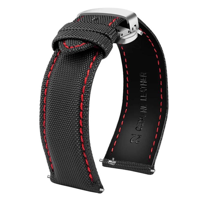 Tali Jam Tangan Kulit Nilon 20mm 21mm 22mm 23mm 24mm Untuk Tag Heuer Citizen Seiko no5 WATCH Pria Wa