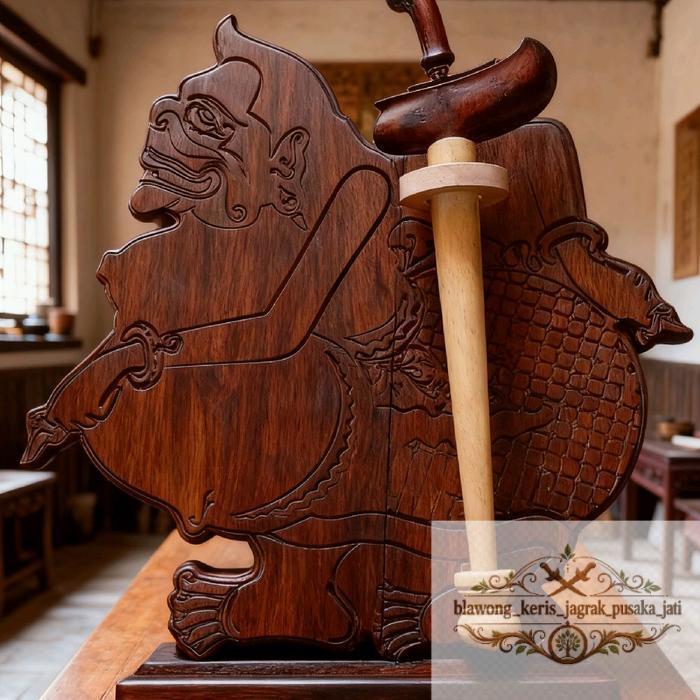 Blawong Keris Ukir Wayang Semar - Keris Ukir Wayang Semar ukuran 50x55 cm