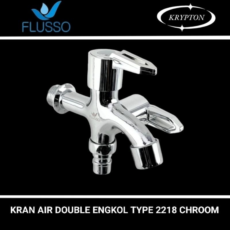 flusso kran air double / kran shower panas dingin type 2218 handle engkol originalkayla tech