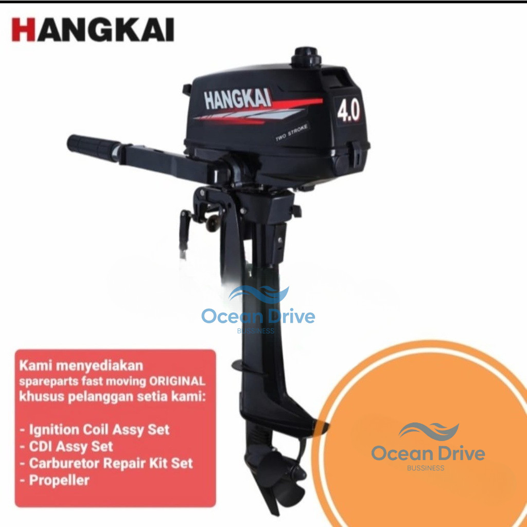 Mesin Tempel HANGKAI 4 PK / HP 2 Tak untuk Kapal / Perahu ( 2 Stroke Boat Outboard Motor )
