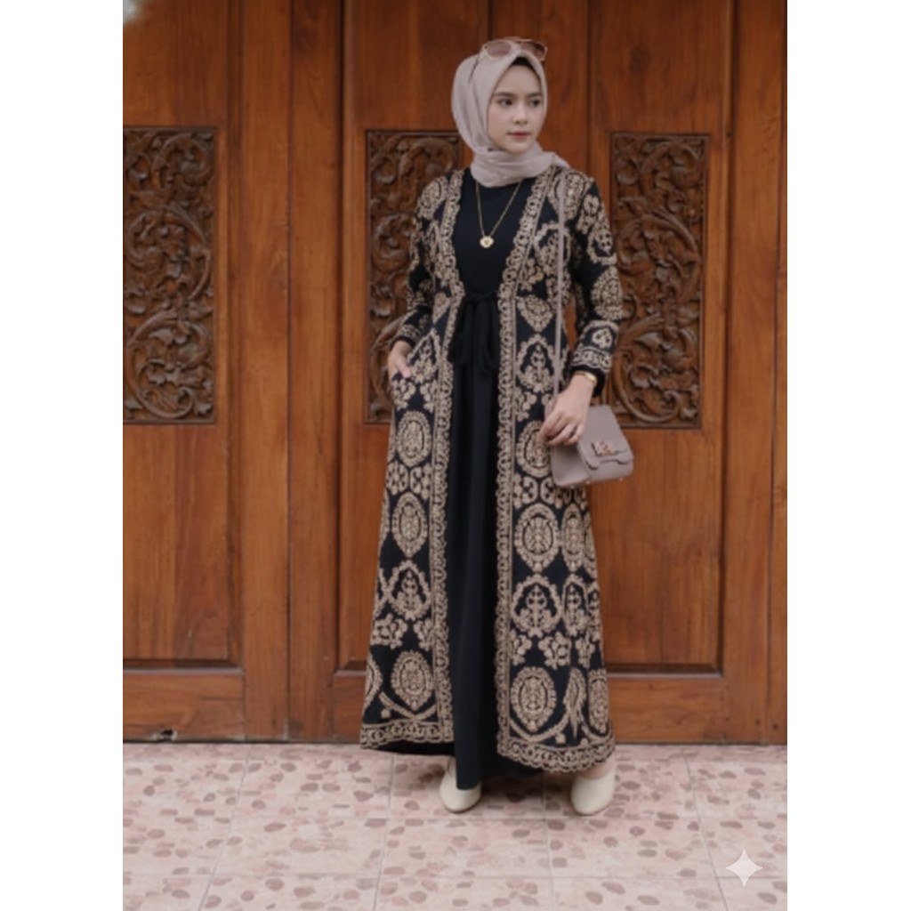 Abaya HIJAZ gamis Hitam Temboro Premium by Al Noor Niqob