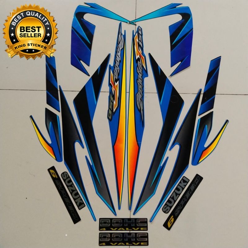 Striping Suzuki Satria fu f 150 2007 2008 biru list motor thailand berkualitas termurah