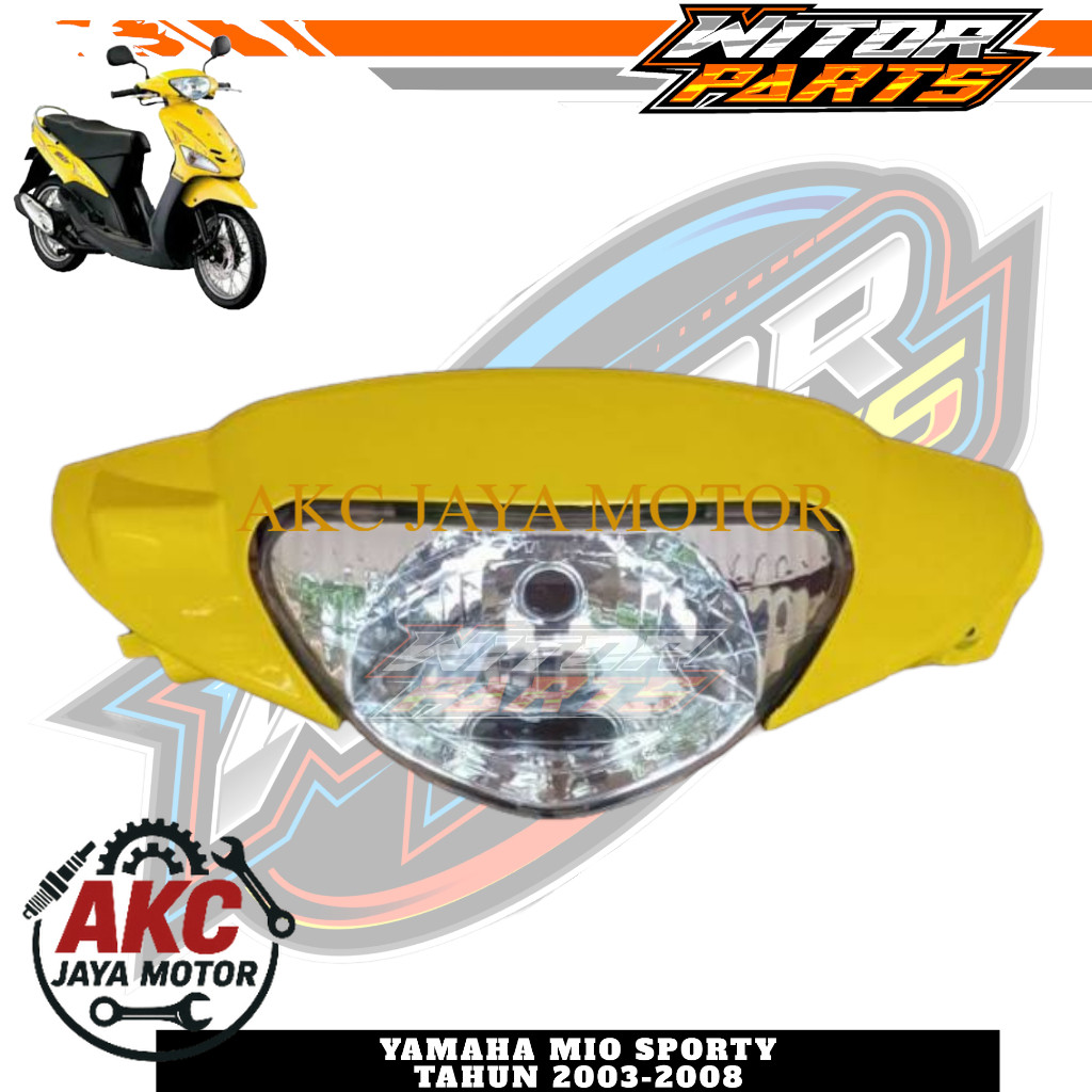 Batok Kepala Depan Mio Sporty Plus Reflektor Lampu Depan Kuning / Batok Depan Mio Sporty Plus Lampu 