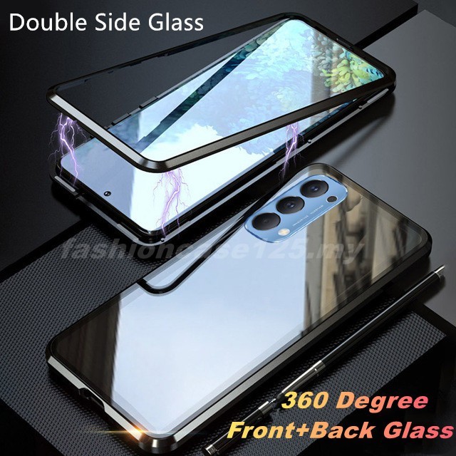 OPPO Reno 12 11 10 Pro 5G Reno12 F Reno11 F Reno10 Magnetic Case double-sided Tempered Glass Case un