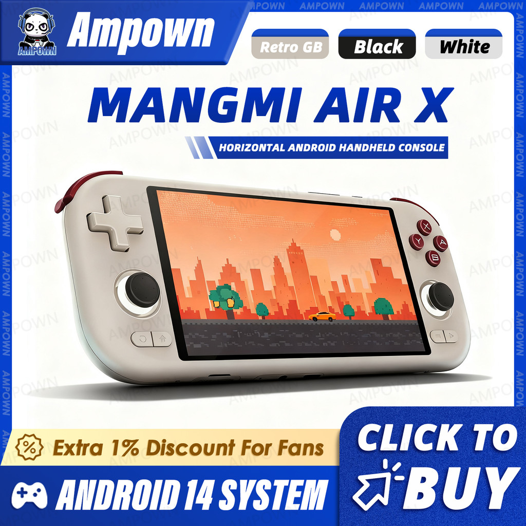 MANGMI AIR X Handheld Game Console Qualcomm Snapdragon 662 5.5'' Touscreen Android 14 Active Cooling