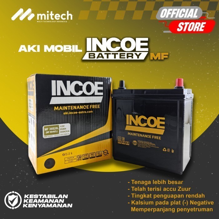 Incoe MF Aki Mobil Honda Brio NS40ZL 12V / 35Ah - Aki Kering