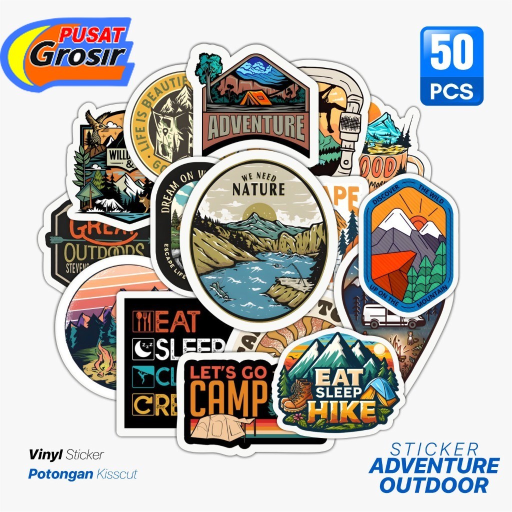 STICKER PACK OUTDOOR ADVENTURE | STICKER TUMBLER | STIKER LAPTOP KOPER HELM