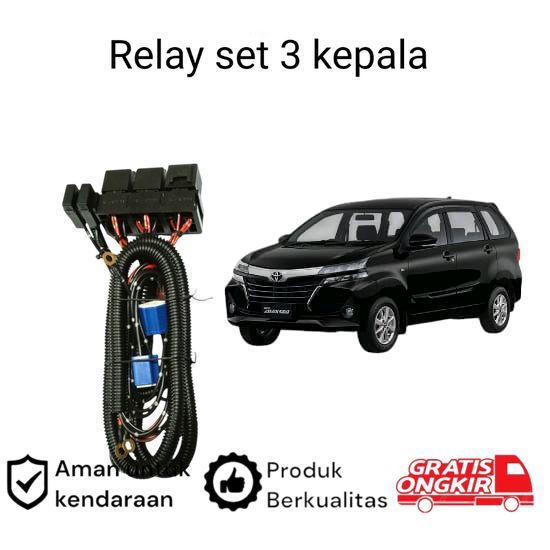Relay Set Lampu Utama LED H4  Mobil Toyota Grand New Avanza Koko