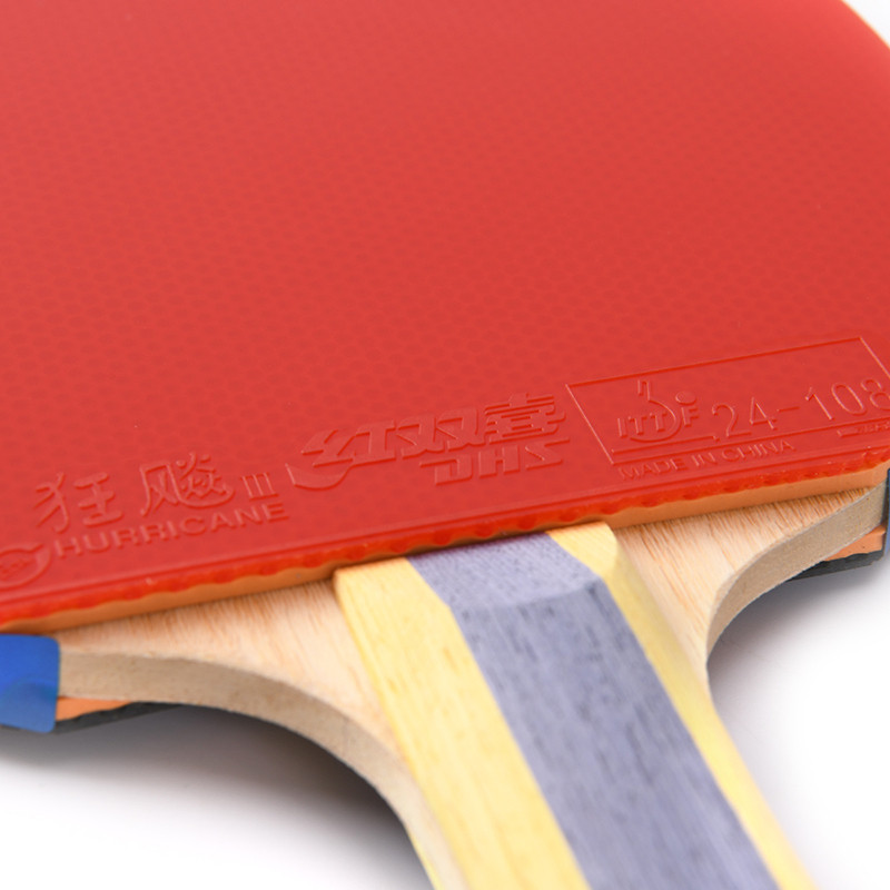 DHS 5002 Table Tennis Racket 5layer Wood + Hurricane 3 Rubber Ping Pong Bat Case Long Handle Fast At