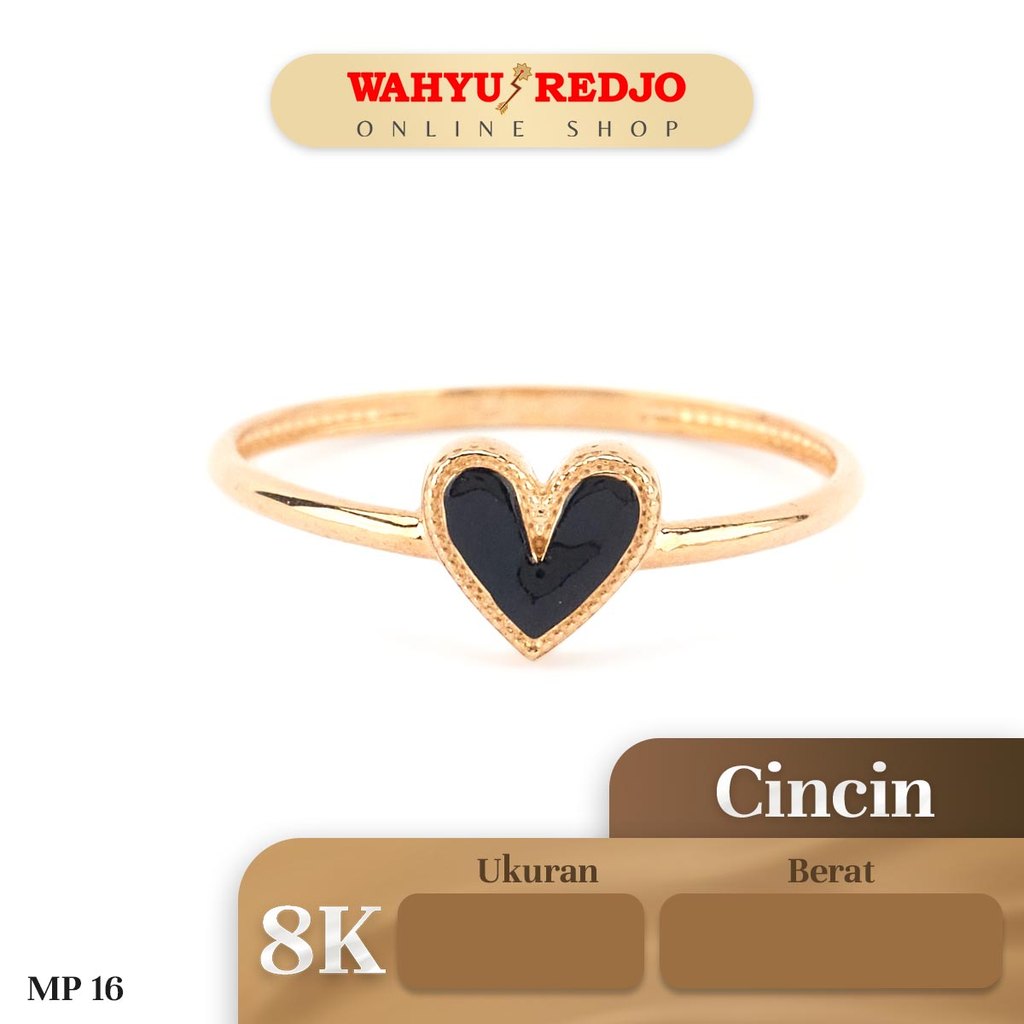 Cincin Emas 8K Love Hitam Wahyu Redjo Pameran