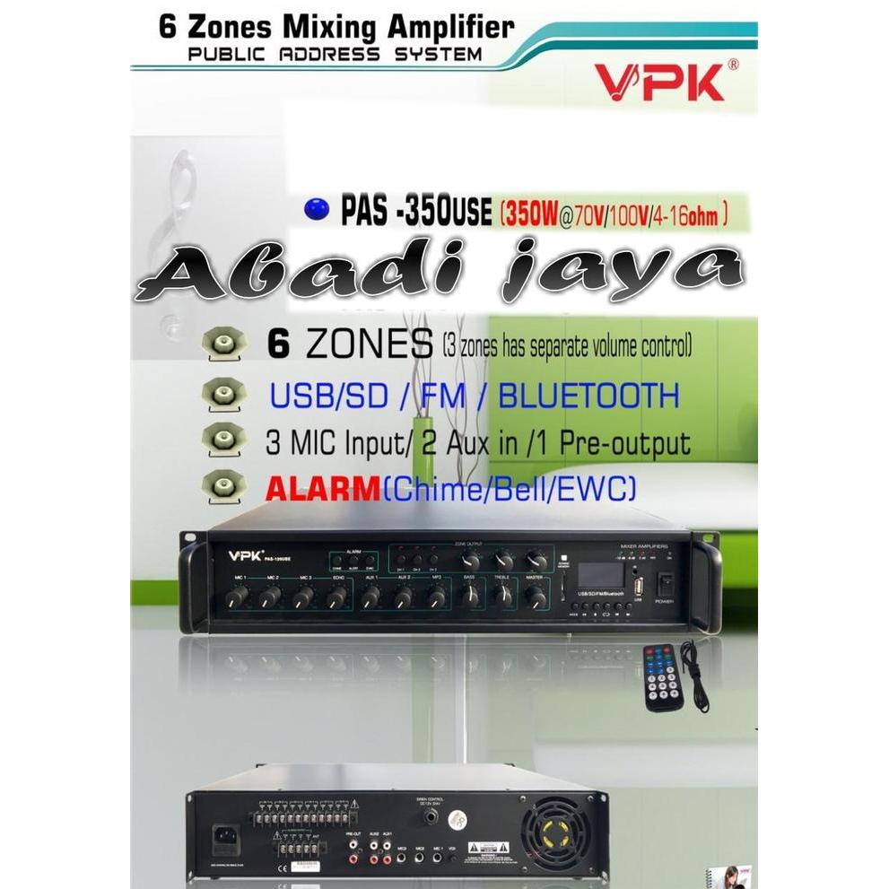 ampli vpk pas 350use 350watt 6 zones amplifier vpk pas350use original