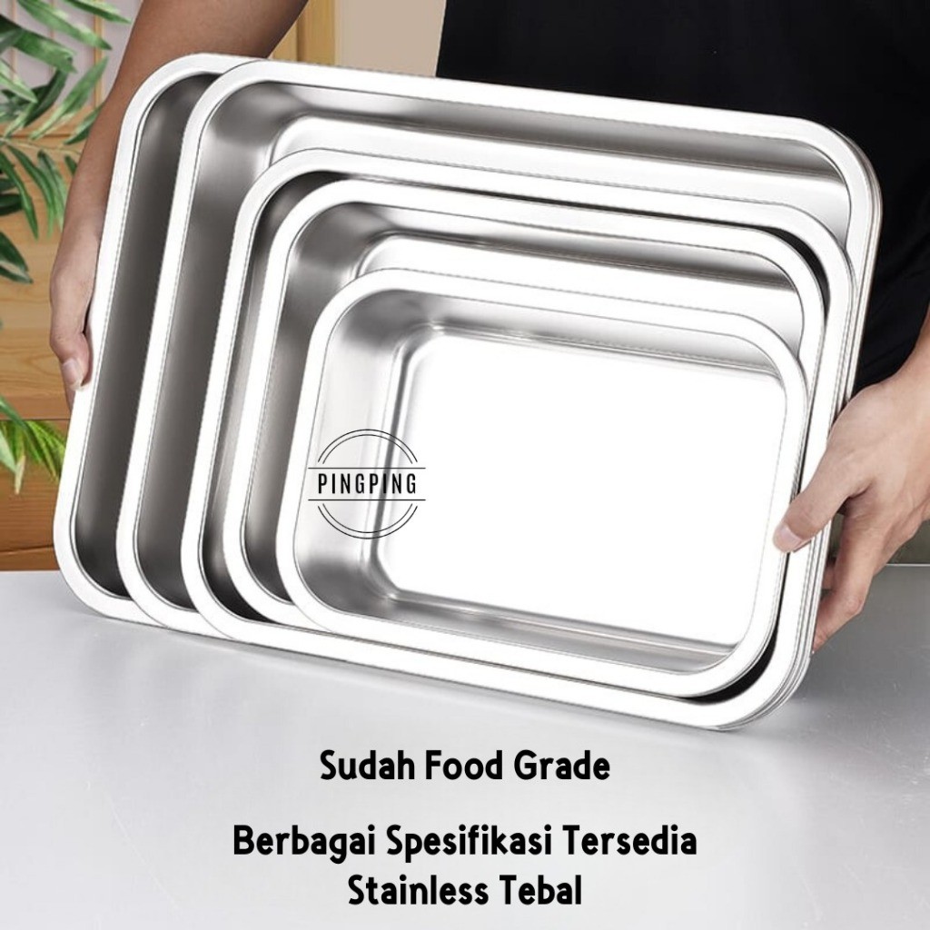 Nampan Stainless Steel / Nampan Baki Stainless Steel / Nampan Kotak Stainless Steel