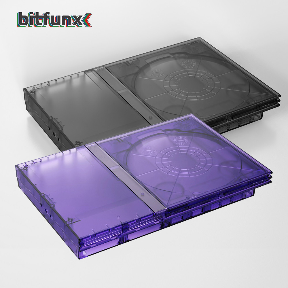 Bitfunx Translucent Black Pure Reacement Case for PS2 Slim Game Console