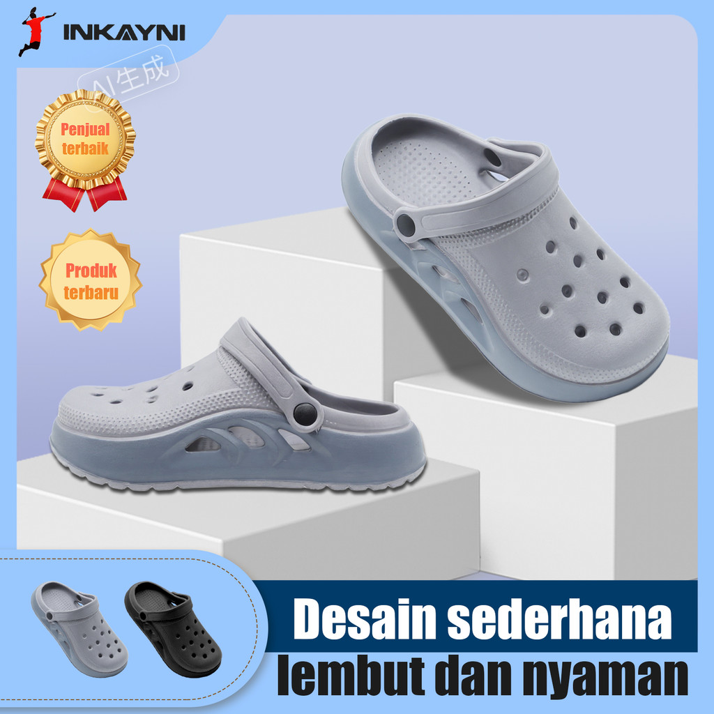 INKAYNI Sendal Baim Pria Dewasa Size 40-45  Anti Slip Karet EVA Nyaman Dipakai sandal pria size jumb